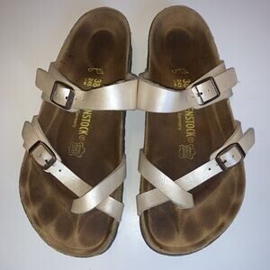 Birkenstock Mayari Sandals Women’s US 7.5 EU 38 Metallic Gold/Bronze Leather